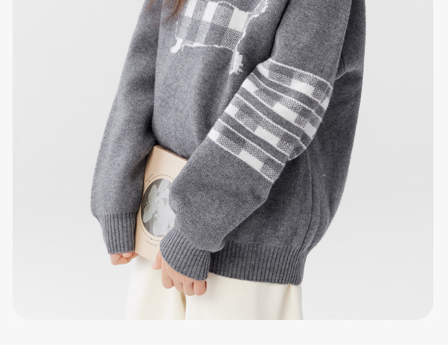 Zoxi Girls Sweater Autumn Winter Sausage Dog 2025 New Big Kids Warm Knitted Top Gray 150 19